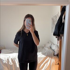 Classic Black V neck Top